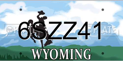 6SZZ41 Wyoming License Plate