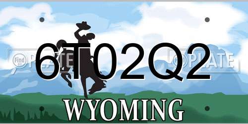 6T02Q2 Wyoming License Plate