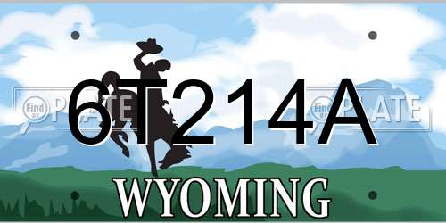 6T214A Wyoming License Plate
