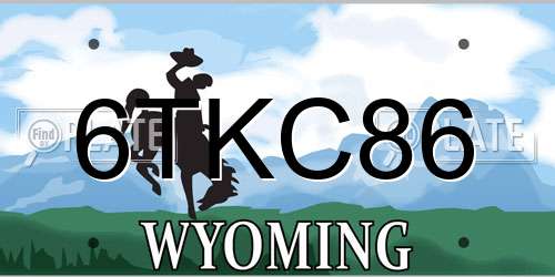6TKC86 Wyoming License Plate