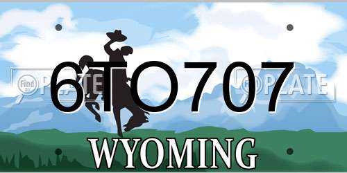 6TO707 Wyoming License Plate