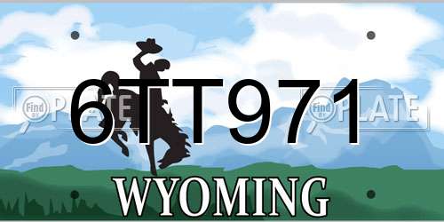 6TT971 Wyoming License Plate