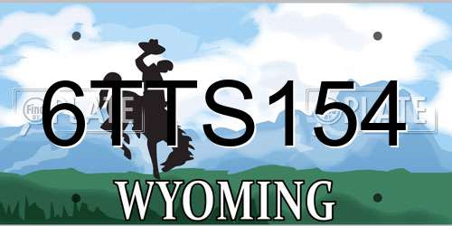 6TTS154 Wyoming License Plate