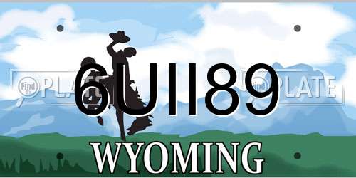 6UII89 Wyoming License Plate