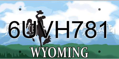 6UVH781 Wyoming License Plate
