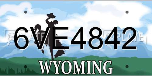 6VE4842 Wyoming License Plate