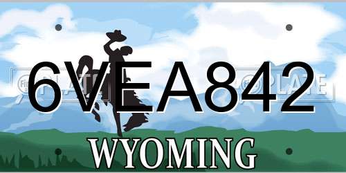 6VEA842 Wyoming License Plate