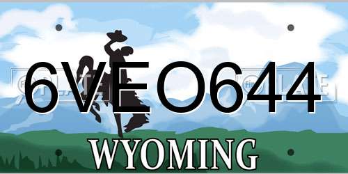 6VEO644 Wyoming License Plate