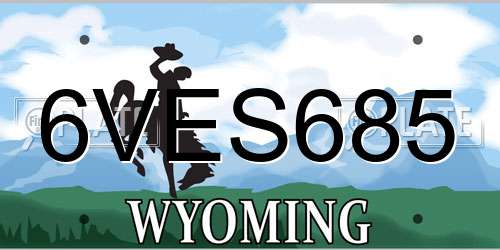 6VES685 Wyoming License Plate