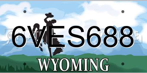 6VES688 Wyoming License Plate