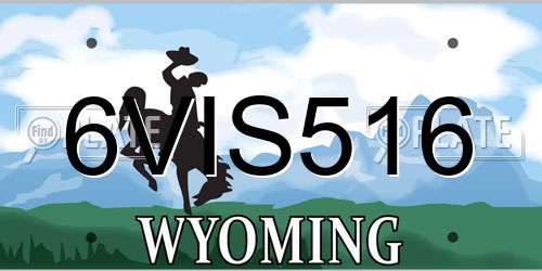 6VIS516 Wyoming License Plate