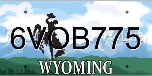 6VOB775 Wyoming License Plate