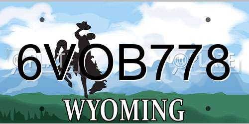 6VOB778 Wyoming License Plate