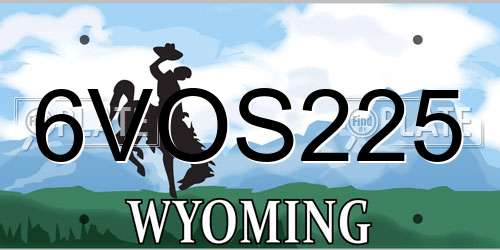 6VOS225 Wyoming License Plate