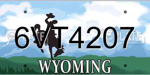 6VT4207 Wyoming License Plate