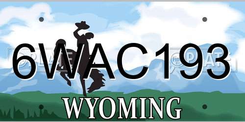6WAC193 Wyoming License Plate