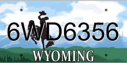 6WD6356 Wyoming License Plate