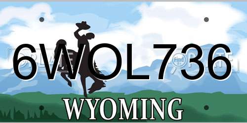 6WOL736 Wyoming License Plate