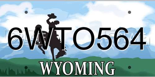 6WTO564 Wyoming License Plate