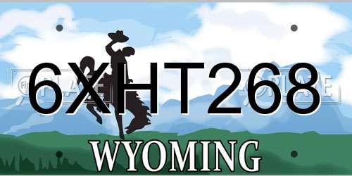6XHT268 Wyoming License Plate
