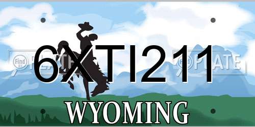 6XTI211 Wyoming License Plate