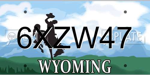 6XZW47 Wyoming License Plate