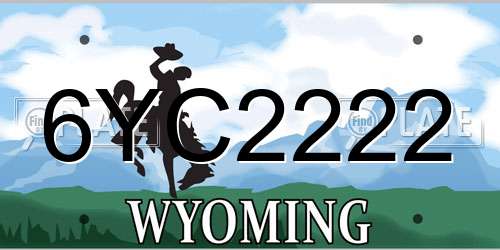 6YC2222 Wyoming License Plate