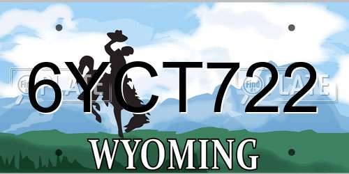 6YCT722 Wyoming License Plate