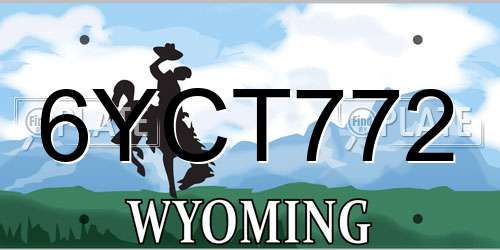 6YCT772 Wyoming License Plate