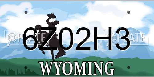 6Z02H3 Wyoming License Plate