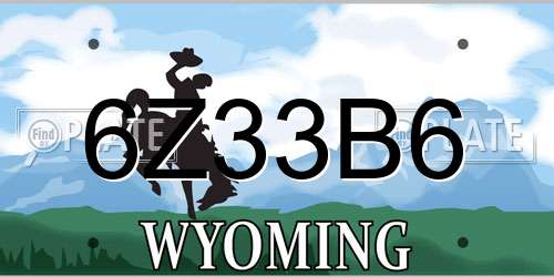 6Z33B6 Wyoming License Plate