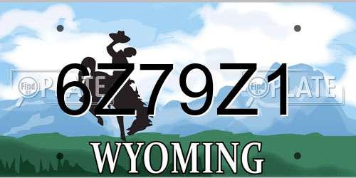 6Z79Z1 Wyoming License Plate