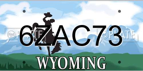6ZAC73 Wyoming License Plate