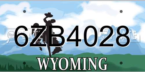 6ZB4028 Wyoming License Plate