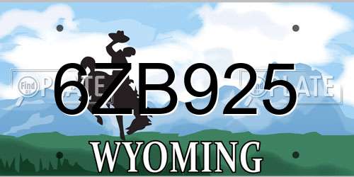 6ZB925 Wyoming License Plate