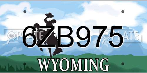 6ZB975 Wyoming License Plate