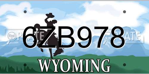6ZB978 Wyoming License Plate