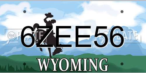 6ZEE56 Wyoming License Plate