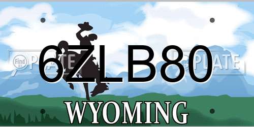 6ZLB80 Wyoming License Plate