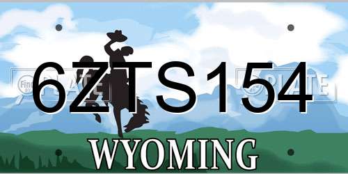 6ZTS154 Wyoming License Plate