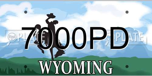 7000PD Wyoming License Plate