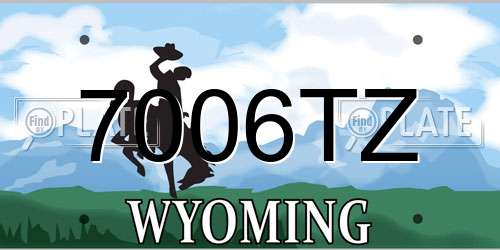7006TZ Wyoming License Plate