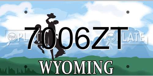 7006ZT Wyoming License Plate
