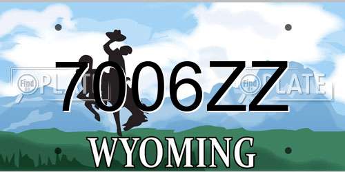 7006ZZ Wyoming License Plate