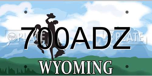 700ADZ Wyoming License Plate