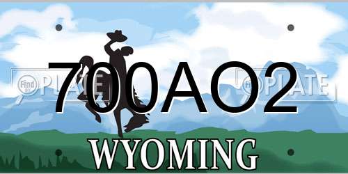 700AO2 Wyoming License Plate