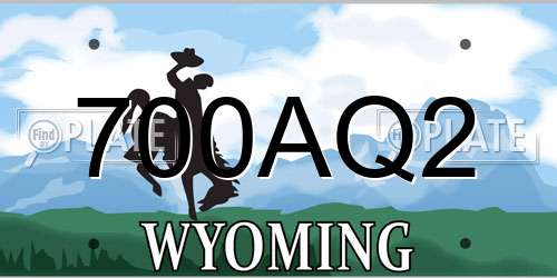 700AQ2 Wyoming License Plate