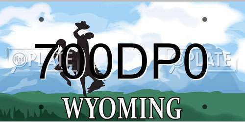 700DP0 Wyoming License Plate