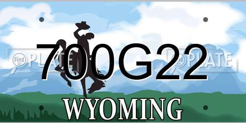 700G22 Wyoming License Plate