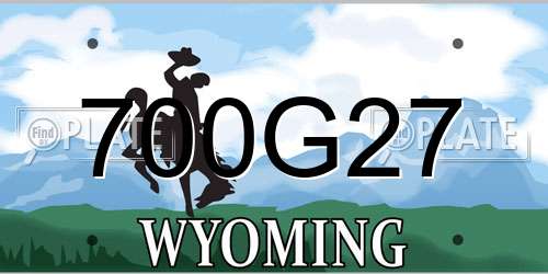 700G27 Wyoming License Plate